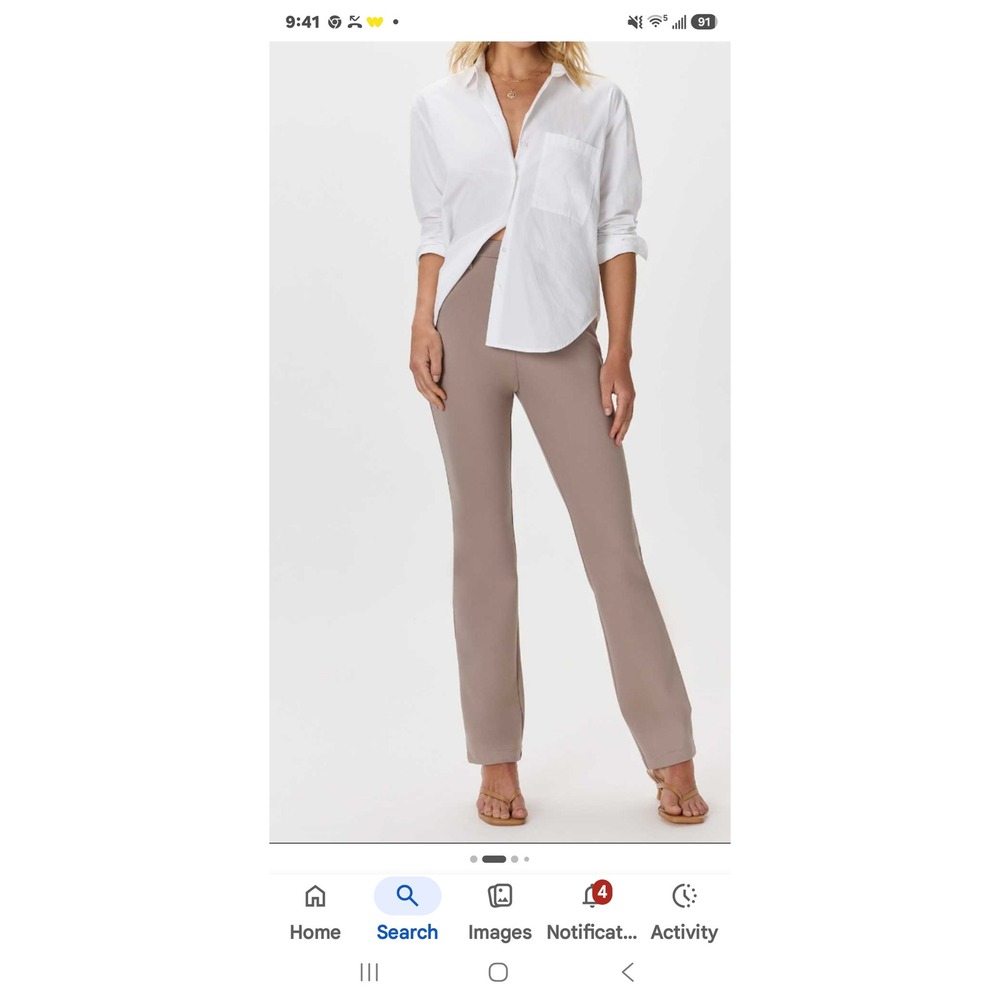 Quince Ultra Stretch Ponte Straight Leg Pants Morel Gray NWT Large